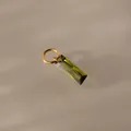 Elegant DIY rectangular green zircon birthstone pendant with a gold titanium hoop - August Pendant (Peridot Color)