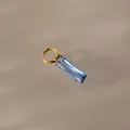 Elegant blue rectangular crystal pendant with gold-tone ring for DIY jewelry making - September Pendant (Sapphire Color)