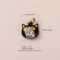 Pendentif breloque chat noir en émail fait main pour bijoux DIY en matériau cuivre - Pendentif Chat Noir Ancien