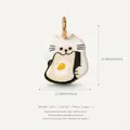 Macro view of cute cat pendant with dimensions 15.3mm x 12.4mm and copper material info - Fried Egg Cat Pendant (Pendant Only (Without Chain))