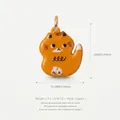 Detailed macro view of cute orange enamel cat pendant charm with precise size measurements - 7 Yellow Cat Pendant (Pendant Only (Without Chain))