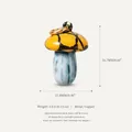 Colgante de hongo de cobre minimalista con gorro amarillo estampado para la creación de joyas - Colgante de Champiñón con Rejilla Negra No. 7 Solo (Sin Cadena) (16.7*11.8mm)