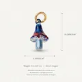 Elegante colgante de champiñón de colores con esmalte azul y rojo, hecho de metal cobre. - Colgante de Champiñón Venenoso Multicolor No. 9 Solo (Sin Cadena) (16.2*8.6mm)