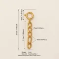 Colgante de cadena de acero inoxidable dorado para bikini o joyas con cierre aro - Figaro Chain Bikini Accessory / 3.7cm