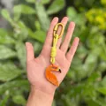 Tropical style toucan bird pendant keychain with yellow rope and carabiner bag charm accessory - Toucan / Black