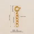 Cierre de anillo de resorte de acero inoxidable dorado con cadena extendida - Cadena de Decoración de Bikini de Cuatro Anillos / 3cm
