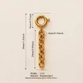 Extensor de cadena de acero inoxidable dorado con cierre de resorte y dimensiones - Round Pearl Bikini Accessory / 3,6 cm