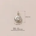 Pendente rotondo in acciaio inossidabile argento con zircone a forma di stella - Ciondolo Stella Tonda in Zirconia