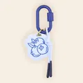 Blueberry pattern illustrated keychain charm with navy blue carabiner for bags - Bear