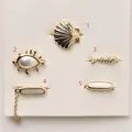 Gold ocean-themed DIY charms featuring shell and fish shapes for flip-flop decoration - Shell Style (No. 1) / Gold