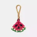 Detailed view of a handcrafted watermelon-shaped beaded charm with a golden clasp - Watermelon Pendant