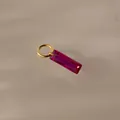 Minimalist rectangular purple zircon birthstone pendant with gold-plated jump ring - July Pendant (Ruby Color)