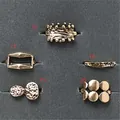 Set of vintage gold-finished rings with unique geometric and textured designs - Leopard Print Accent Style (No. 16) / Gold