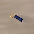 Elegant rectangular blue crystal birthstone pendant with gold-plated stainless steel ring - December Pendant (Zircon Blue Color)