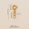 Catena di estensione in acciaio inossidabile dorato con chiusura a molla lunga 2,2 cm - Gold Two-Ring Chain