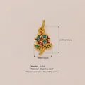 Pendentif fleur en acier inoxydable plaqué or 18K avec émail coloré et dimensions - Style Fleur / Or