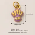 Elegant purple enamel seashell pendant charm for beach bikini jewelry collection - Baroque Pearl Design