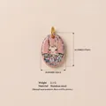 Detail of cartoon rabbit stainless steel pendant showing dimensions and material specifications - Lace Rabbit Pendant Only (Without Chain) / 14.6x10.8mm / Beige/Rabbit Illustration