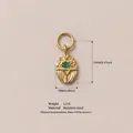 Vergulde roestvrijstalen ovale hanger met groene zirkoon voor DIY sieraden maken - Hanger met Groen Centrum Zonder Ketting / 12x7mm / Goud