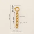 Gold stainless steel bikini chain accessory with detailed weight and measurement specifications - Figaro Bikini Chain