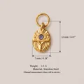 Vergulde roestvrijstalen ovale hanger met paarse zirkoon en afmetingen - Hanger met Paars Centrum Zonder Ketting / 12x7mm / Goud