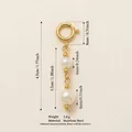 Stainless steel pearl pendant charm with detailed measurement and weight specifications - Pearl Bikini Chain
