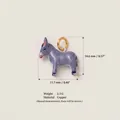 Hand-painted purple enamel donkey charm pendant in copper with size and weight specs - Style 6 Little Pony Pendant