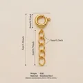 Gold stainless steel spring ring clasp with two centimeter extender chain jewelry component - Four Ring Bikini Chain