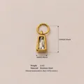 Gouden roestvrijstalen trapezium zirkoon hanger voor DIY sieraden maken sieraad 1.4g - Lichtgeel Trapezium Hanger Zonder Ketting / 10x5mm / Goud