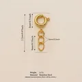 Gold stainless steel spring ring clasp with extension chain dimensions - Two Ring Bikini Chain
