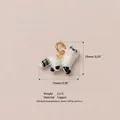 Hand-painted animal enamel pendant DIY copper accessory with 15x10mm size and 2.6g weight - No. 12 White Fox Pendant