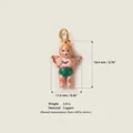 Pendentif ange chérubin exquis en émail peint en cuivre avec mesures de taille détaillées. - Style 11 Pendentif Enveloppe d'Ange
