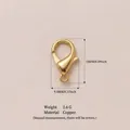 Gold lobster clasp jewelry finding 15mm copper accessory for necklace and bracelet - Gold Copper Lobster Clasp