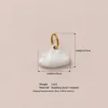 Ciondolo nuvola in smalto bianco minimalista in acciaio inossidabile placcato oro 18K - Forma di Nuvola (n. 15)