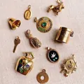 Selection of vintage 18K gold plated charms with unique artistic DIY jewelry designs - No.3 Golden Barrel Pendant Only (Without Chain)