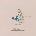 Cute bird pendant charm for DIY jewelry with blue bow and stars pattern design - Pendant Only / No.1 Blue Bow Bird Charm