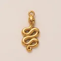 Pendentif serpent vintage doré avec finition or 18 carats pour bijoux DIY - Pendentif Seul Serpent (Sans Chaîne)