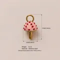 Ciondolo a fungo rosa in acciaio inossidabile placcato oro 18 carati a pois rossi - Fungo Rosa (No. 2)