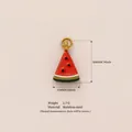 Pendentif tranche de pastèque en acier inoxydable doré 18K, breloque fruitée chic. - Pastèque