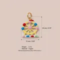 Kleurrijke reuzenrad hanger met email en kopergoud afwerking, serie voor pretparken - Reuzenrad Hanger (Nr. 2)