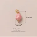 Pendentif barbe à papa rose avec boucle dorée, accessoire de bijoux émaillé fait main - Pendentif Glace No. 3