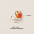 Detailed dimensions of a cute handmade copper cat charm for DIY jewelry making - Pendant Only (Without Chain) - Orange Scarf Cat