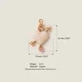 Cupid's arrow heart pendant in cream enamel with pink stones and 14K gold finish. - No.6 Arrow Through Heart Pendant