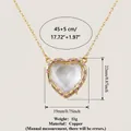 Gold-plated heart necklace with pink crystals, 22x19mm pendant, 45+5cm chain. - Heart Pink Zircon Glass Locket Necklace / Locket Only (Without Accessories) / Pink