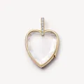 Élégant pendentif médaillon en cristal en forme de cœur avec finition or 18 carats - Médaillon Transparent en Cœur