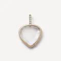 Élégant pendentif médaillon en forme de cœur en or 18 carats avec cristal facetté - Médaillon Transparent Triangle