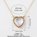 Gold heart pendant necklace featuring purple accents and clear glass centerpiece - Heart Purple Zircon Glass Locket Necklace / Locket Only (Without Accessories) / Purple