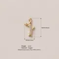 Small gold branch pendant with crystal details and measurements, 9mm length - Golden Lobster Jewelry Accessory / Pendant Only (No Chain) / Gold