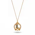Dettaglio della collana placcata oro 18K con ciondolo a stivale da cowboy leopardato - Collana Stivali da Cowboy Stampa Mucca