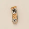 Miniature sneaker shoe pendant charm in two-tone gold and silver for jewelry making - Fish Bone (PJBJ261623GK) / Pendant Only (20x40mm)